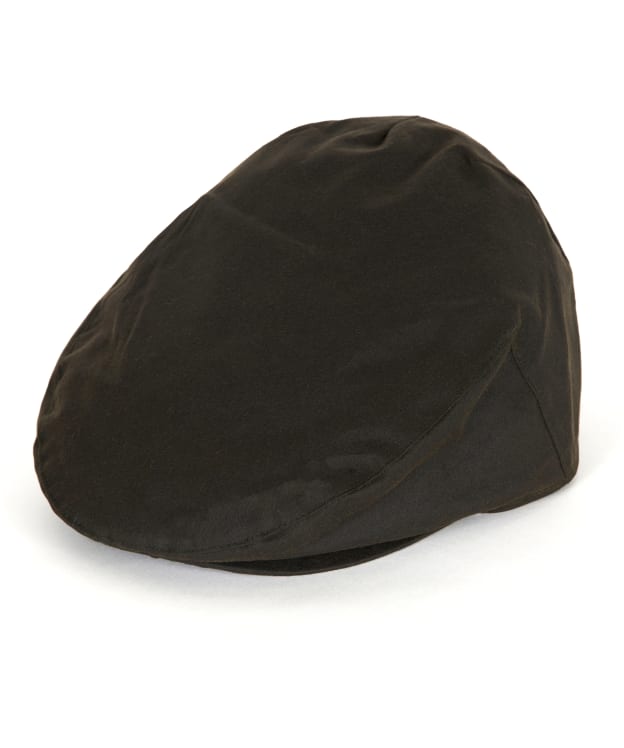 Men's Barbour Waxed Flat Cap - Olive