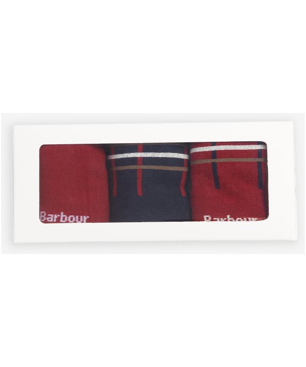 Men's Barbour Tartan Sock Gift Box - Cranberry
