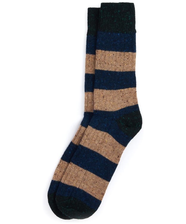 Men's Barbour Houghton Socks - 2 Pack - Sandstone / Navy