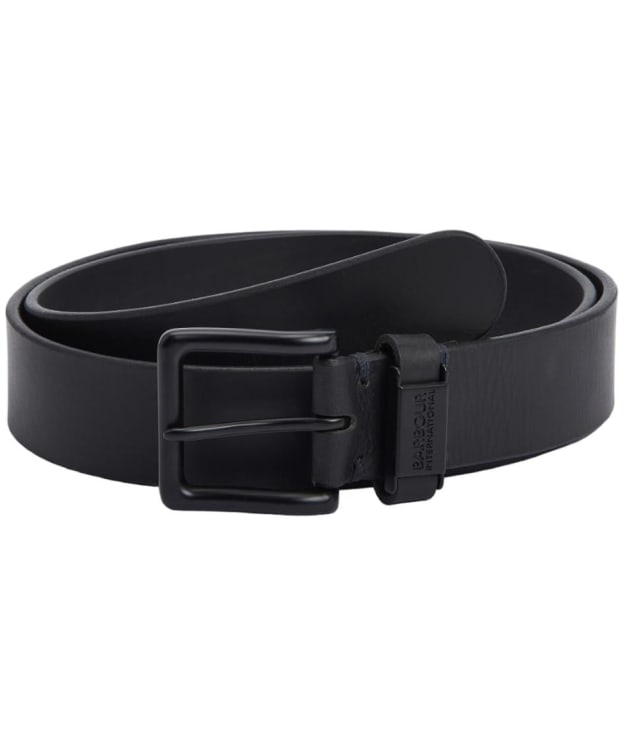 Men's Barbour International Albury Leather Belt - Black