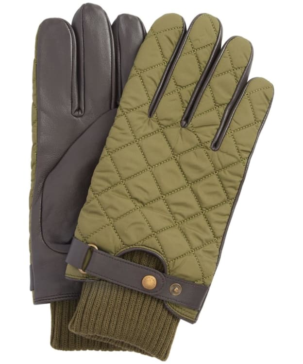 Men's Barbour Singsby Gloves - Olive / Brown
