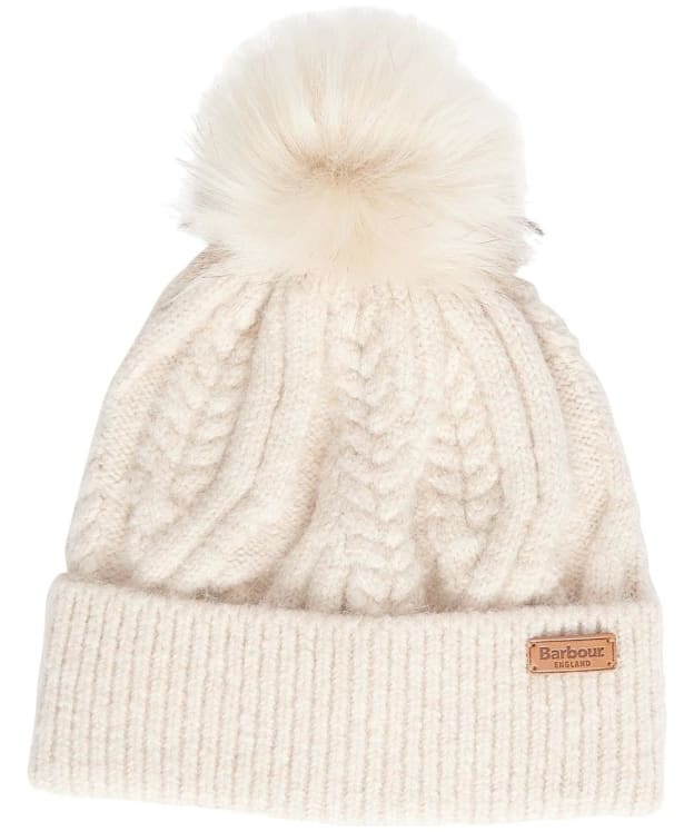 Women's Barbour Elsdon Beanie Hat - Eggshell