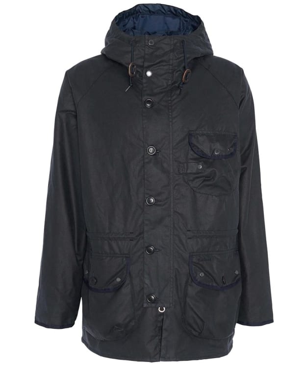 Men's Barbour Field Waxed Parka - Navy