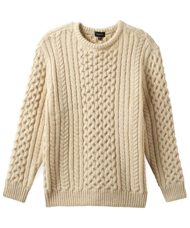 Men's Brixton Classic Fisherman's Cable Knit Sweater - Oatmeal