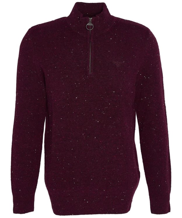 Men's Barbour Tainsbury Half Zip Knitted Jumper - Merlot