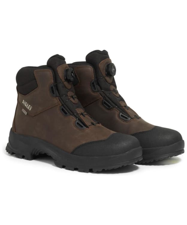 Men's Aigle Laforse No Lace Waterproof Boots - Dark Brown