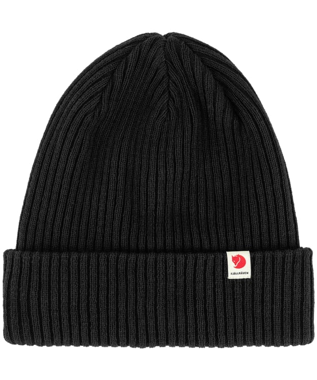 Fjällräven Ribbed Beanie Hat - Black