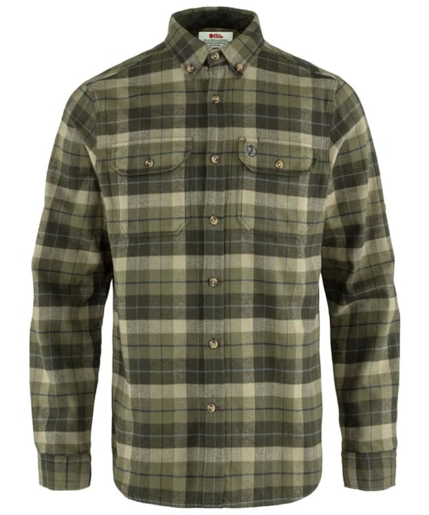 Men's Fjallraven Singi Heavy Flannel Long Sleeve Shirt - Green / Deep Forest