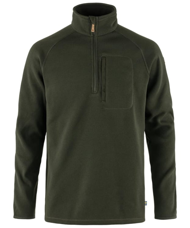 Men’s Fjällräven Övik Half Zip Fleece - Deep Forest