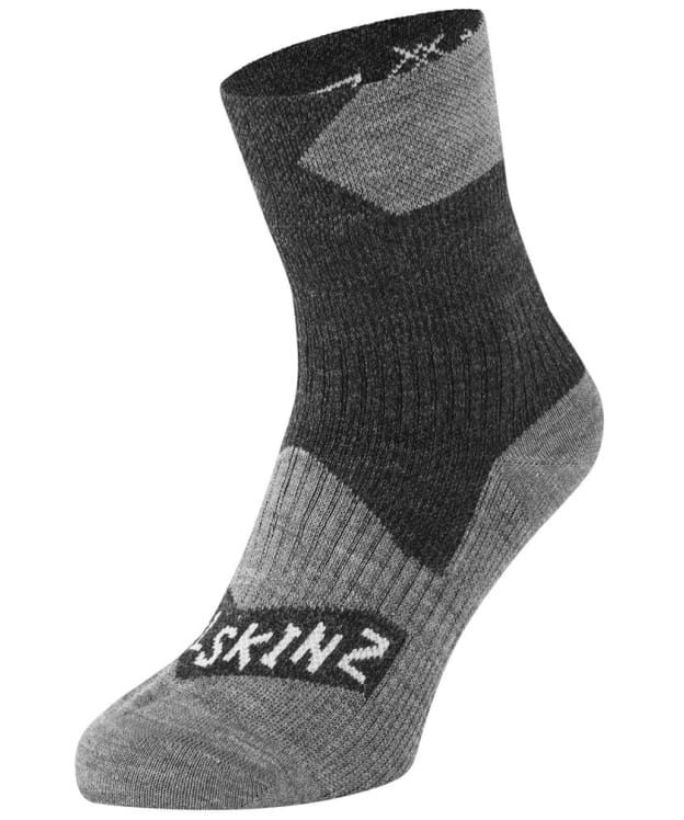 SealSkinz Bircham Waterproof All Weather Ankle Length Socks - Black / Grey Marl