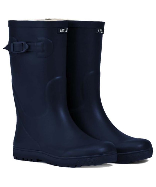 Kid's Aigle Woody-Pop 2 Rubber Wellington Boots - 3-6 - Marine