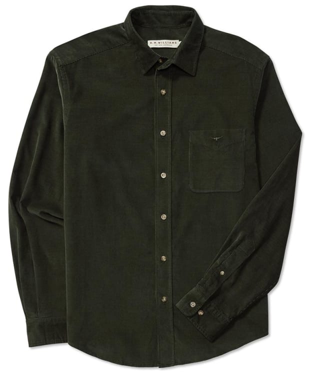 Men's R.M. Williams Cotton Corduroy Classic Shirt - Regular Fit - Olive