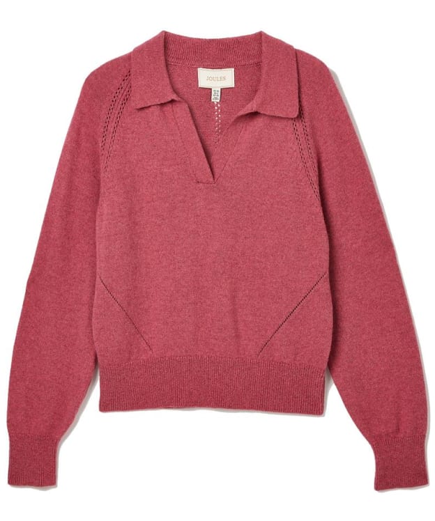 Women's Joules Mia Pointelle Jumper With Collar - Raspberry