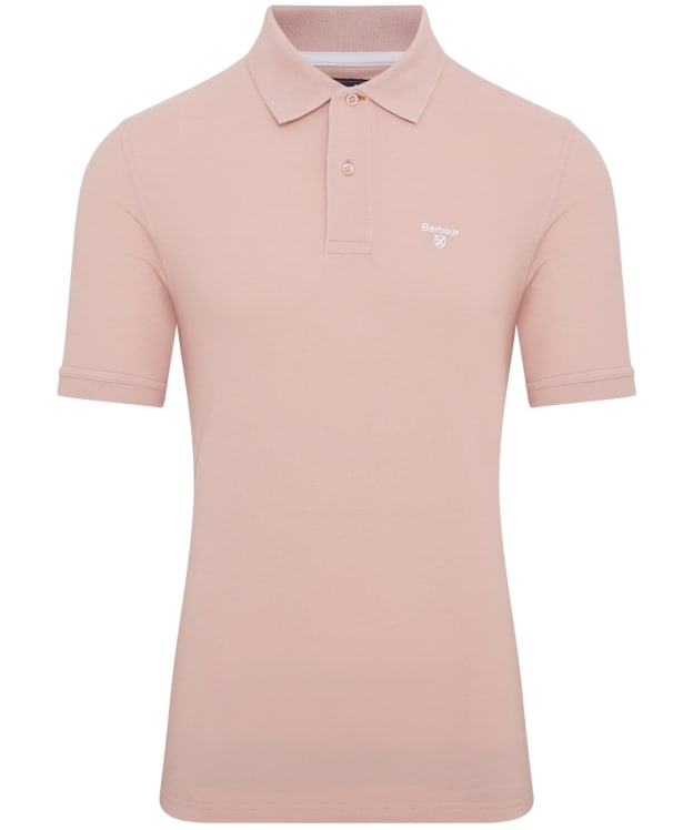 Men's Barbour Lightweight Short Sleeve Sports Cotton Polo Shirt - Pink Quartz