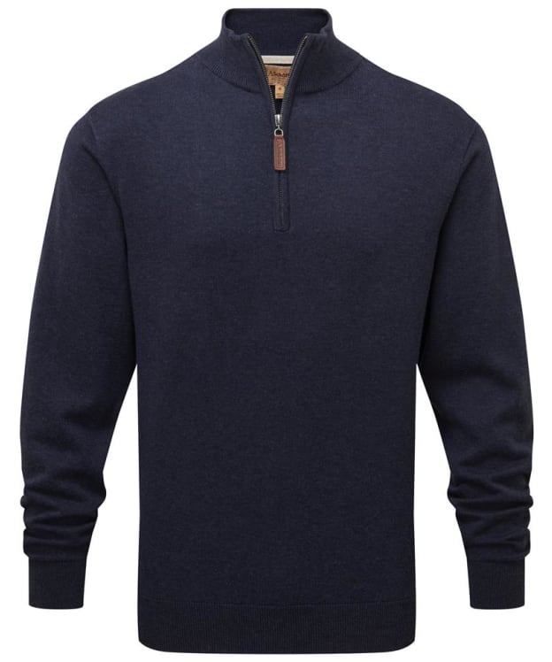 Men’s Schoffel Porthmeor Pima Cotton 1/4 Zip Jumper - Navy