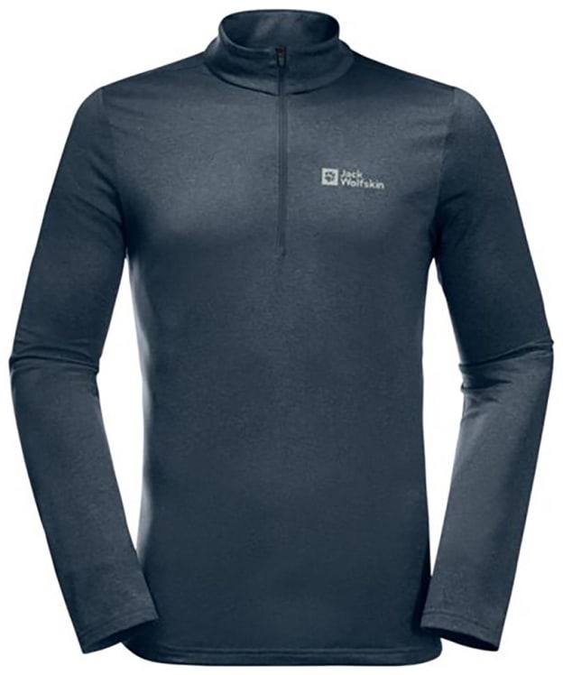 Men's Jack Wolfskin Sky Thermal Half Zip Long Sleeve Base Layer - Midnight Sky