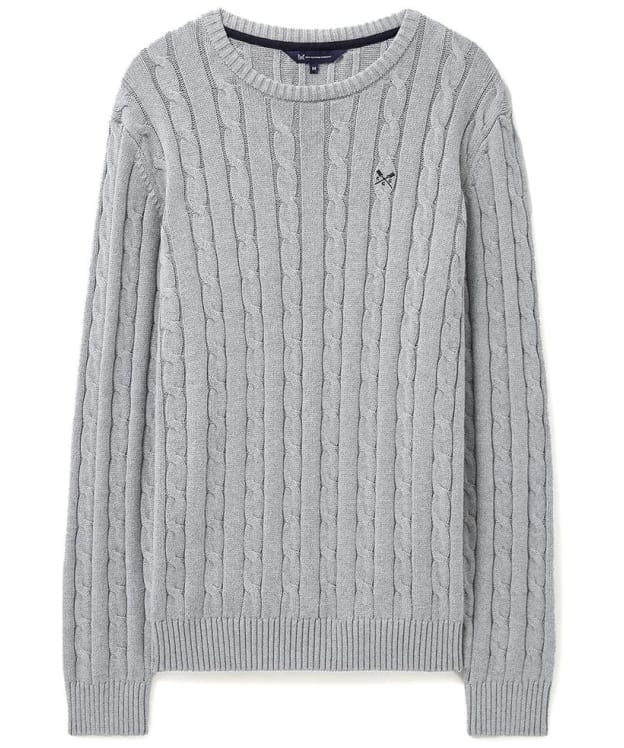 Men’s Crew Clothing Oarsman Cable Knit Crew Neck Jumper - Mid Grey Marl