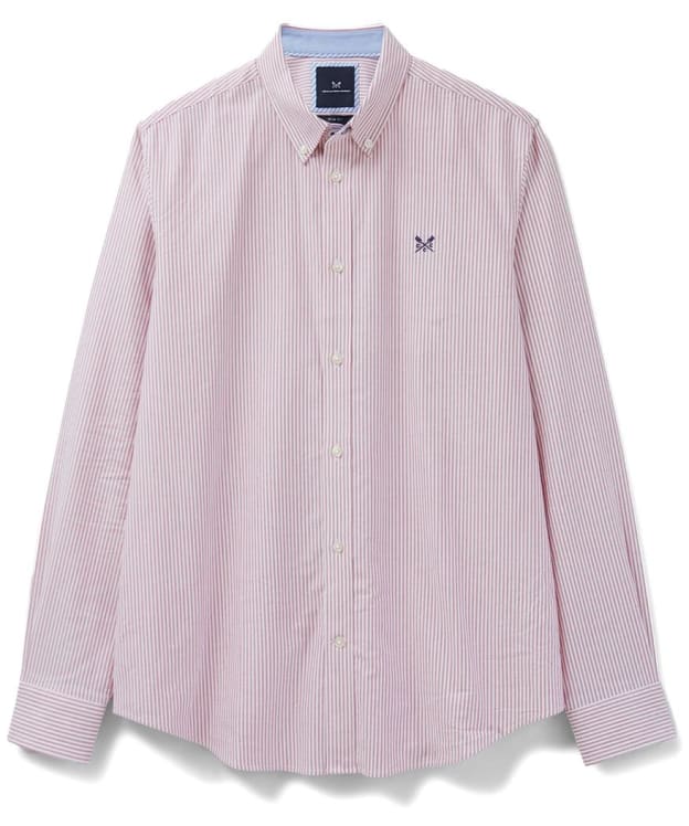Men’s Crew Clothing Oxford Stripe Shirt - Crimson / White