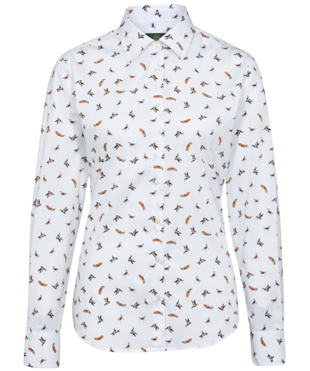 Women's Alan Paine Long Sleeve Lawen Print Cotton Shirt - AP Print White
