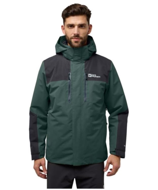 Men's Jack Wolfskin Jasper 3in1 Waterproof Jacket - Black / Olive