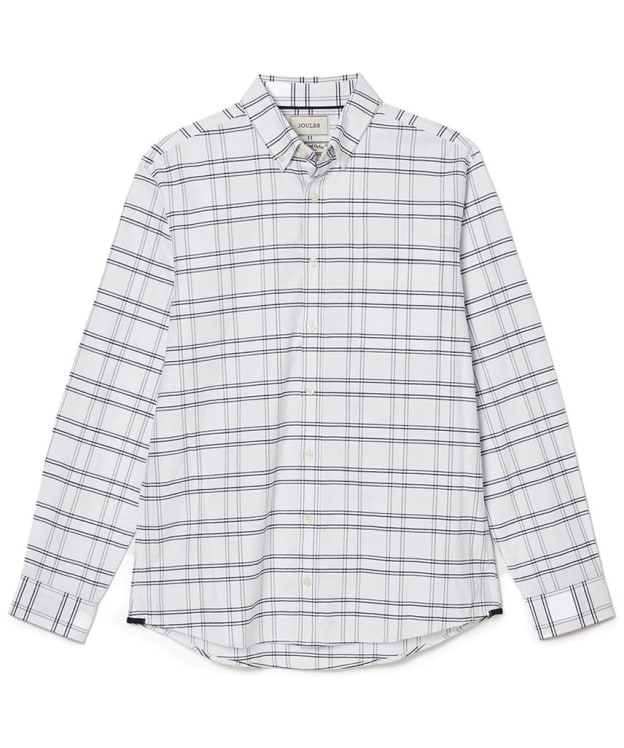 Men's Joules Welford Cotton Check Shirt - White Check