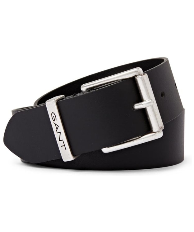 Men's GANT Logo Leather Belt - Black
