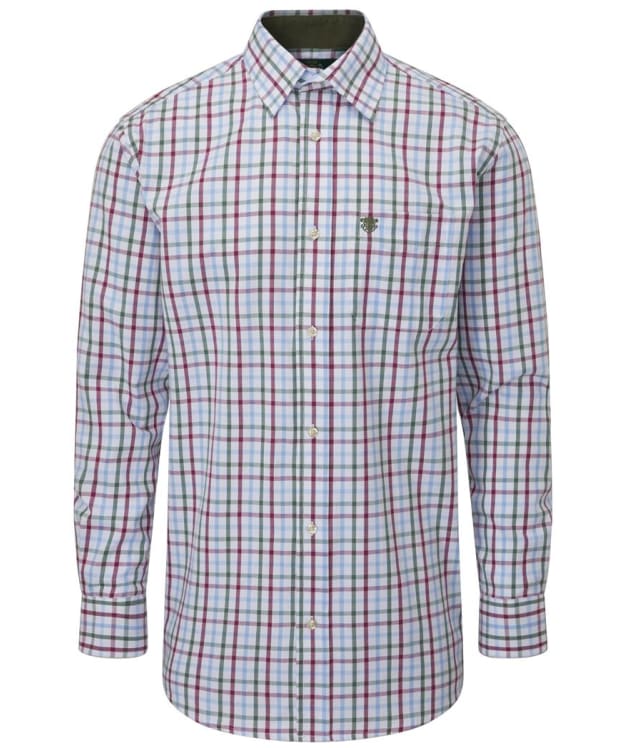 Men's Alan Paine Aylesbury Long Sleeve, Classic Fit Shirt - Wine
