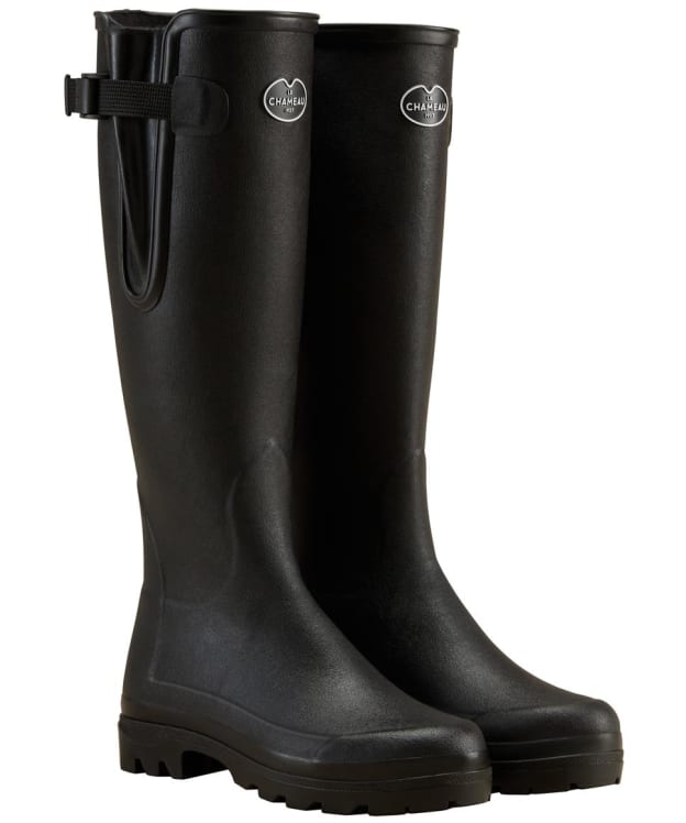 Women's Le Chameau Vierzonord Neoprene Lined Tall Wellington Boots - Black