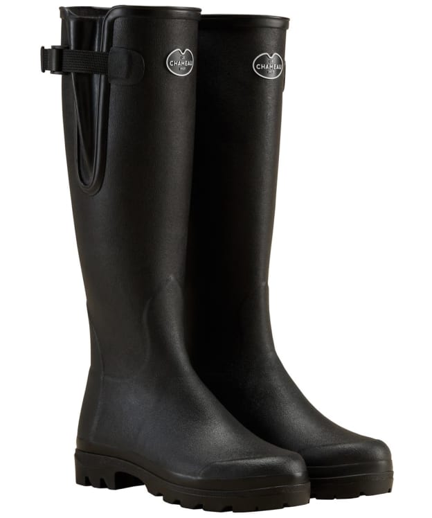 Women's Le Chameau Vierzon Jersey Lined Tall Wellingtons - Black
