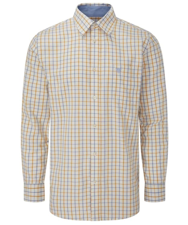 Men's Alan Paine Aylesbury Long Sleeve, Classic Fit Shirt - Blue / Gold