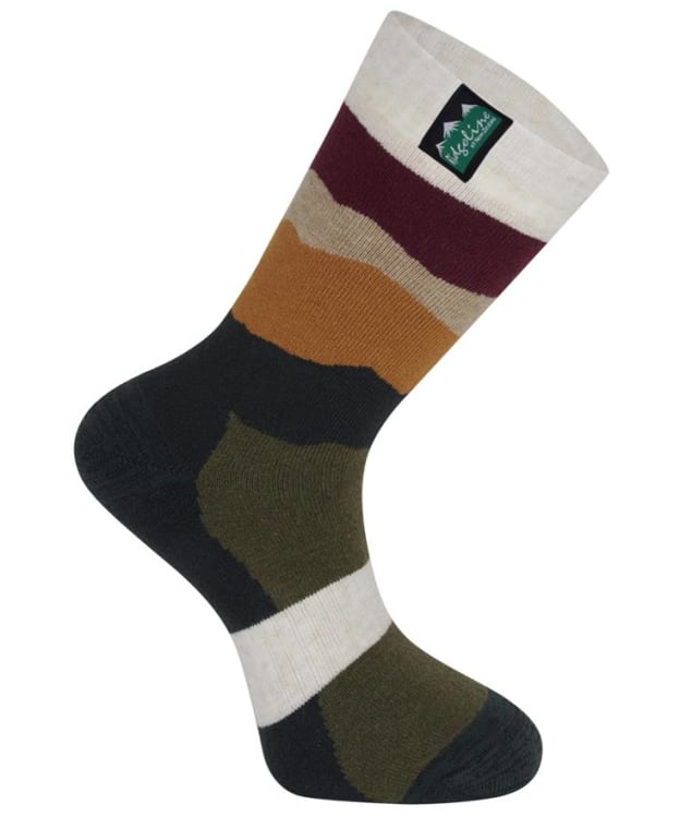 Ridgeline Merino Wool Socks - Mid Length - Berry Stripes