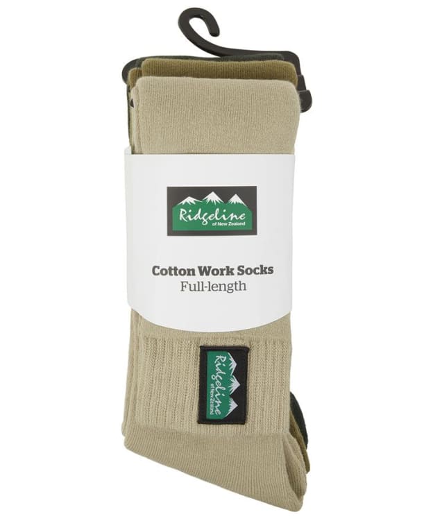 Ridgeline Cotton Work Socks - Full Length - Olive Multi Patchwork