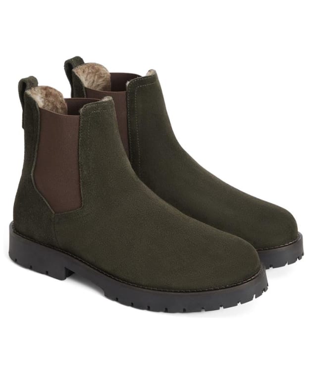 Women’s Fairfax & Favor Sheepskin Boudica Ankle Boots - Moss Green