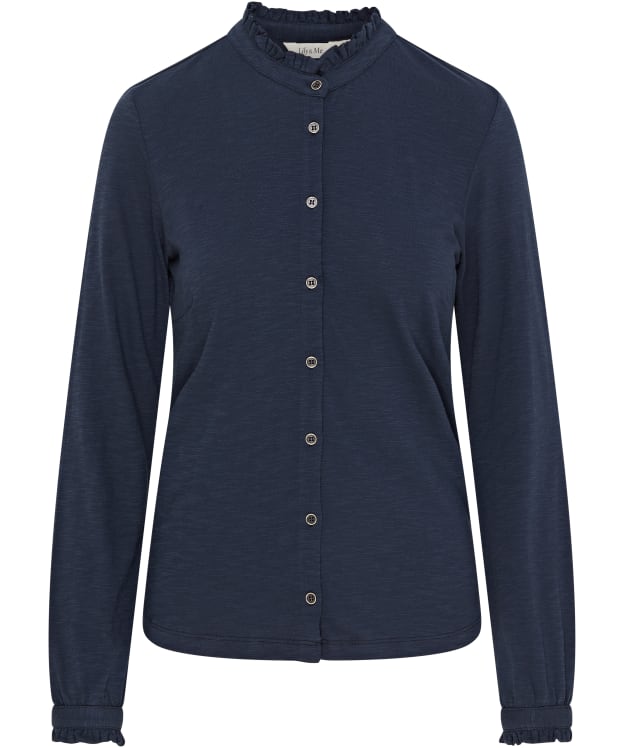 Women's Lily & Me Hannah Frill Shirt - Navy
