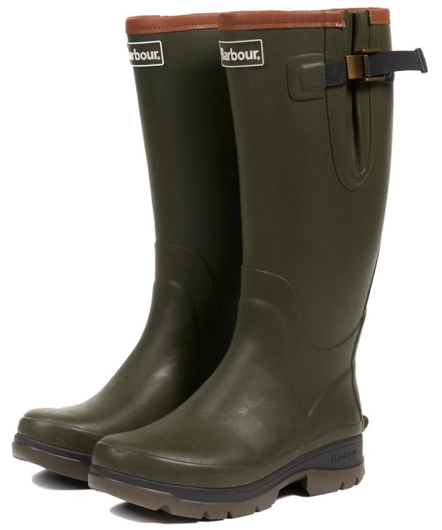 Men's Barbour Tempest Neoprene Lined Tall Wellingtons - Olive