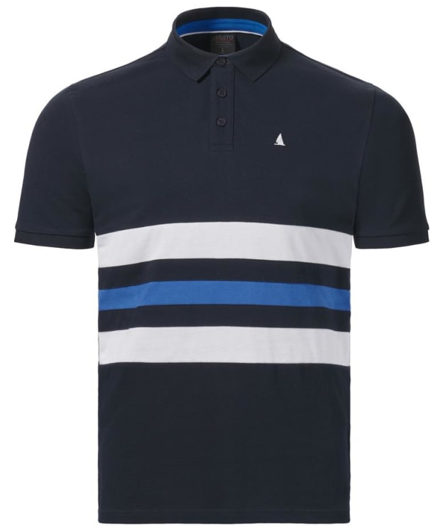 Men's Musto Original Striped Short Sleeve Polo Shirt - Navy