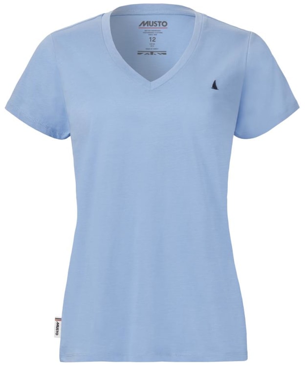 Women's Musto Original V-Neck Short Sleeve T-Shirt - Sweet Pea Blue