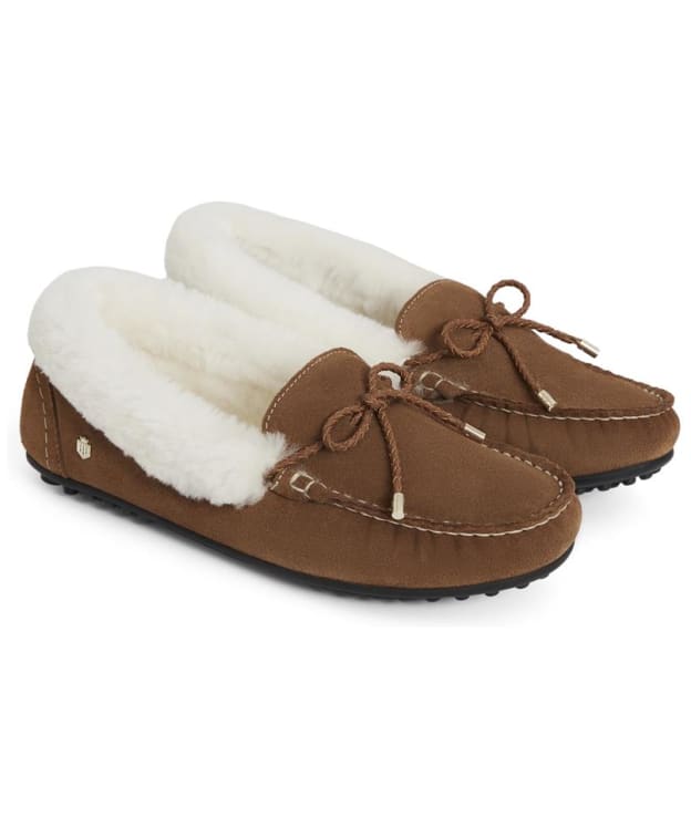 Women's Fairfax & Favor Henley Shearling Lined Suede Slippers - Tan