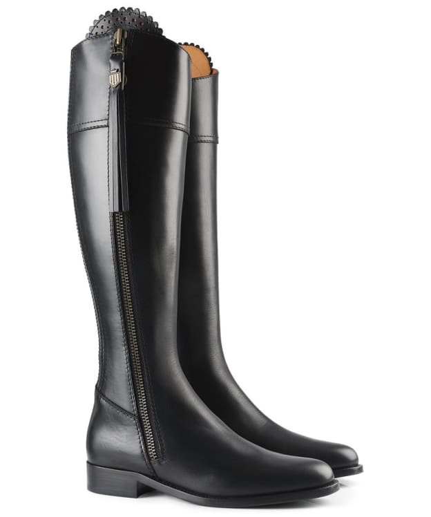 Women's Fairfax & Favor Regina Tall Flat Leather Boots - Black Leather