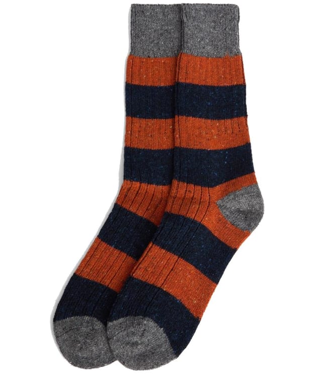 Men’s Barbour Houghton Stripe Socks - Navy / Ginger