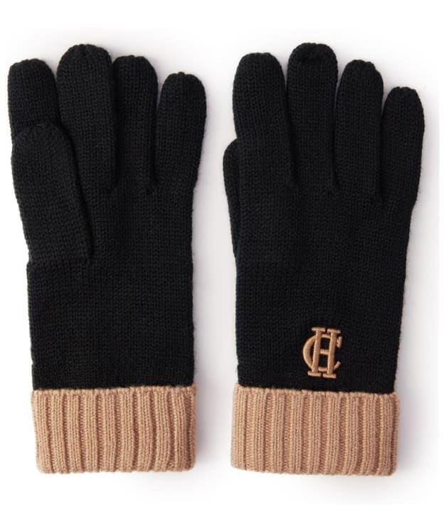 Women's Holland Cooper Chelsea Logo Knitted Gloves - Tan / Black