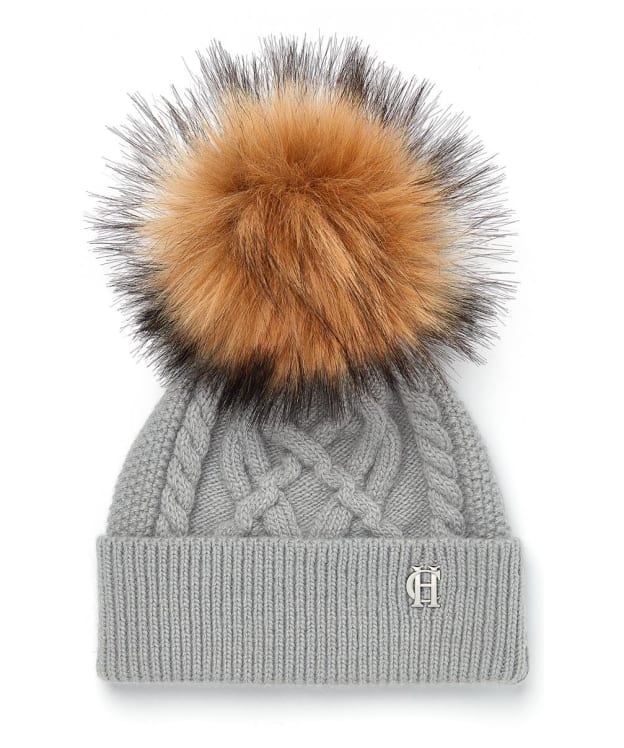 Women's Holland Cooper Cortina Cable Knit Bobble Hat - Soft Grey