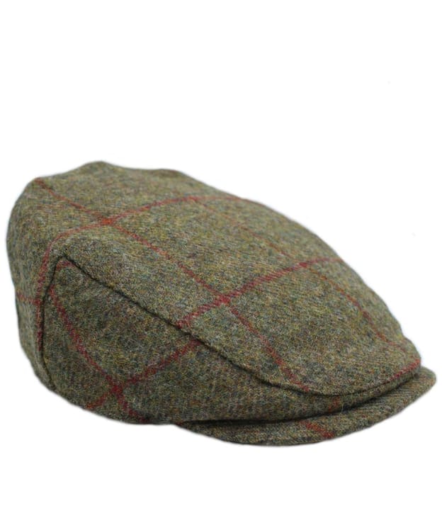 Heather Kinloch Waterproof British Tweed Flat Cap - Brown / Red Check