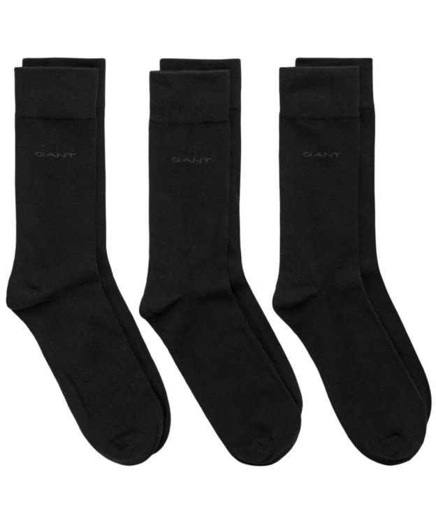 Men's Gant Soft Cotton Socks - 3 Pack - Black