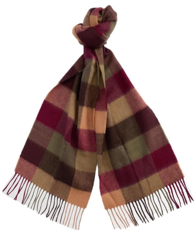 Barbour Large Tattersall Lambswool Scarf - Tawny Port