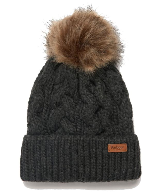 Women's Barbour Penshaw Cable Beanie - Charcoal