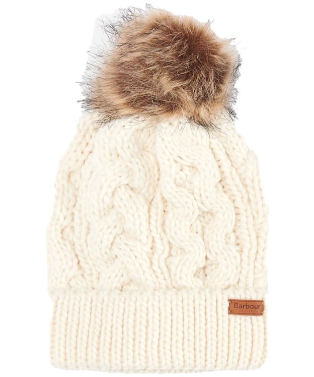 Women's Barbour Penshaw Cable Beanie - Cloud