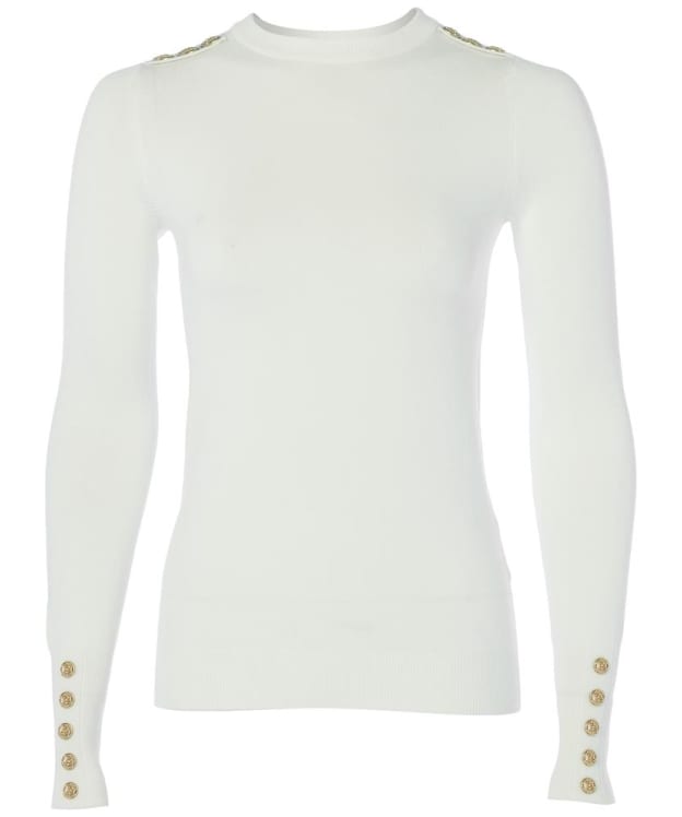 Women’s Holland Cooper Buttoned Knit Crew Neck - Cream