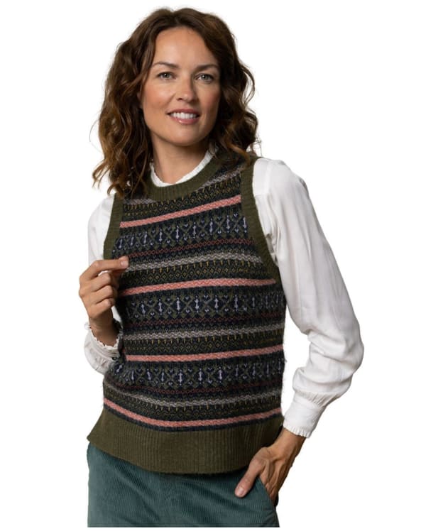 Women's Lily & Me Fairisle Jazz Knitted Tank Top - Olive