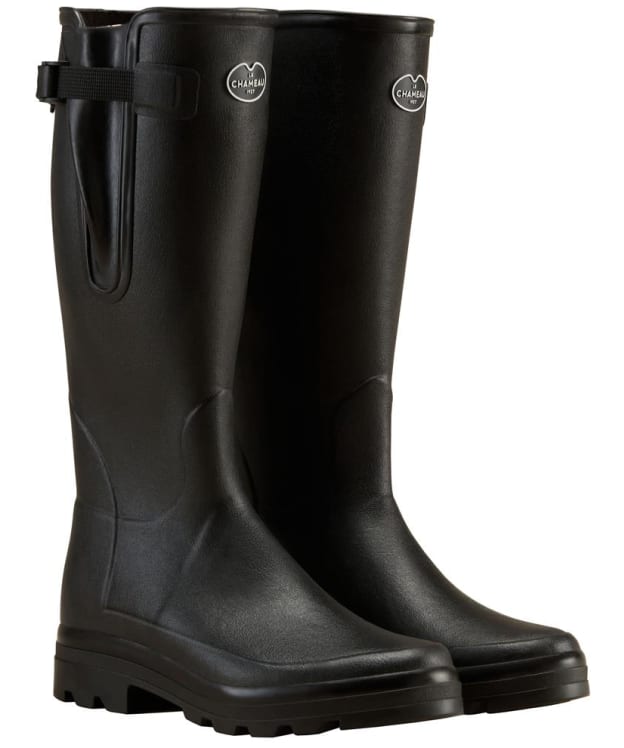 Men's Le Chameau Vierzonord Neoprene Lined Tall Wellington Boots - 43cm Calf - Black